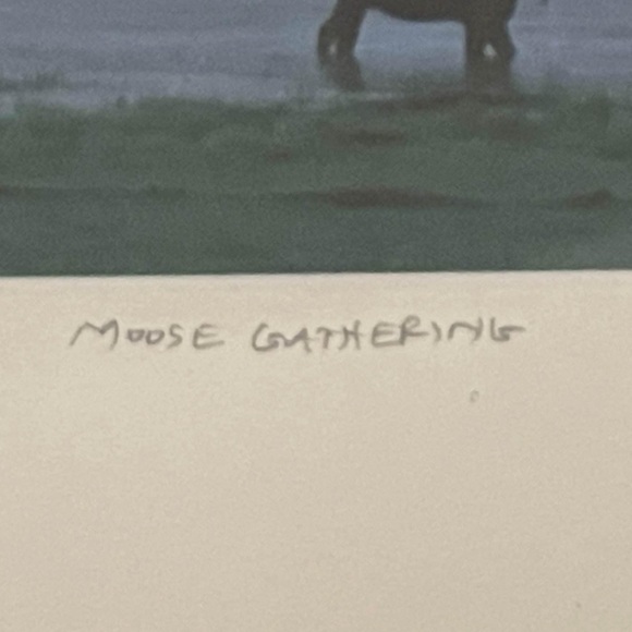 Utah Artist Willie Holdman “Moose Gathering” Print - Picture 3 of 5